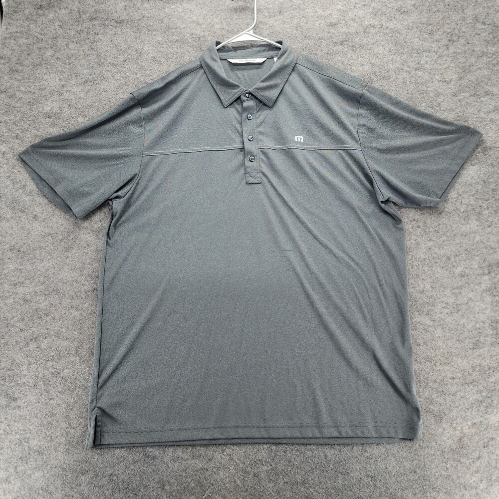 Travis Mathew Polo Shirt Mens XXL Short Sleeve Gray Golf